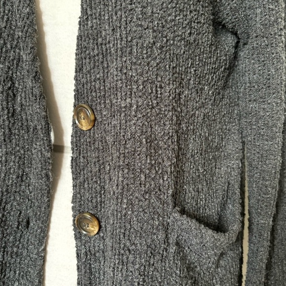 Code x Mode Charcoal gray V-Neck Boucle Knit Cardigan Sweater, size XS - Picture 6 of 16
